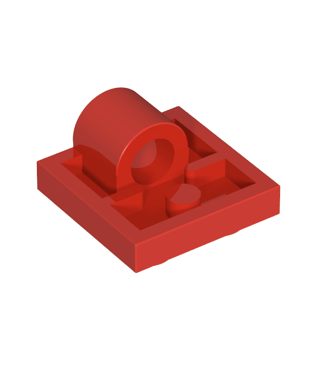 LEGO - Plaat, aangepast 2 x 2 met pen-gat (Vintage jaren ’90 onderdeel) - Red | N