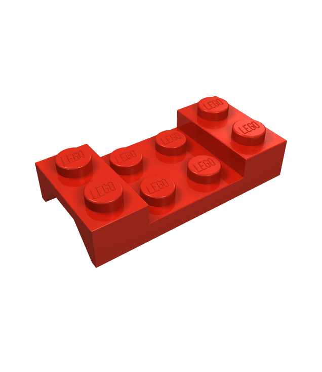 LEGO - Voertuig, spatbord 2 x 4 met gebogen bovenkant en noppen (Vintage jaren ’90 onderdeel) - Red | N