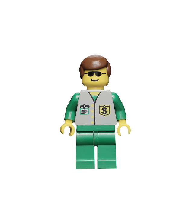 LEGO - Bankfiguur – groene benen, bruin mannelijk haar (Vintage jaren ’90 onderdeel) - | N