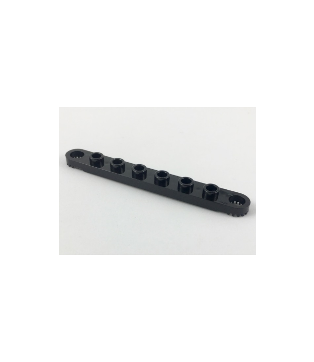 LEGO - Technic, plaat 1 x 8 met getande uiteinden (Vintage jaren ’90 onderdeel) - Black | N
