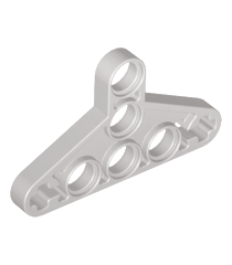 LEGO - Technic, hefarm gemodificeerd driehoek dun 3 x 5 met volledige steunpunten (Vintage jaren ’90 onderdeel) - Light Gray | N - Thumbnail