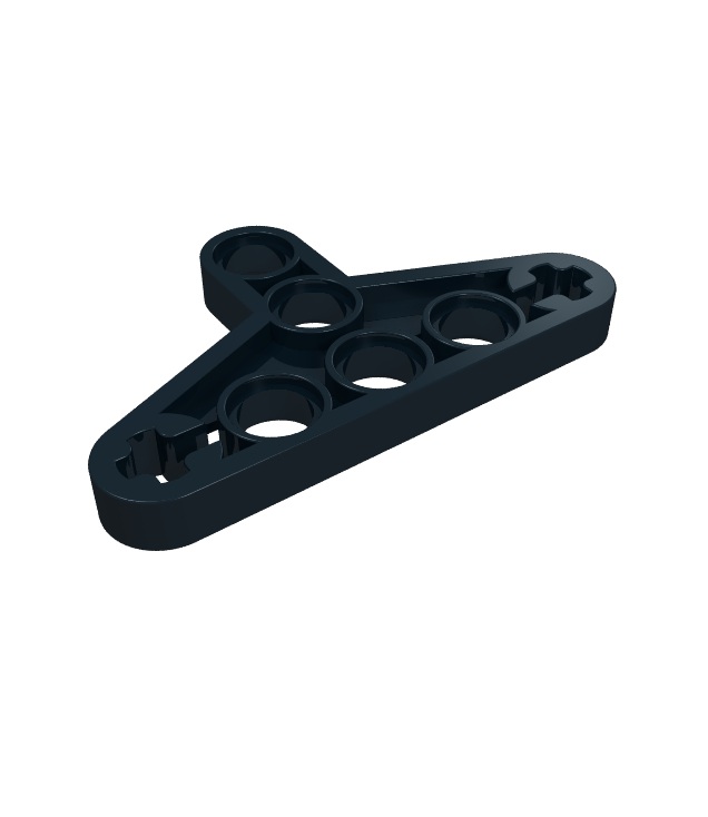 LEGO - Technic, hefarm gemodificeerd driehoek dun 3 x 5 met volledige steunpunten (Vintage jaren ’90 onderdeel) - Black | N