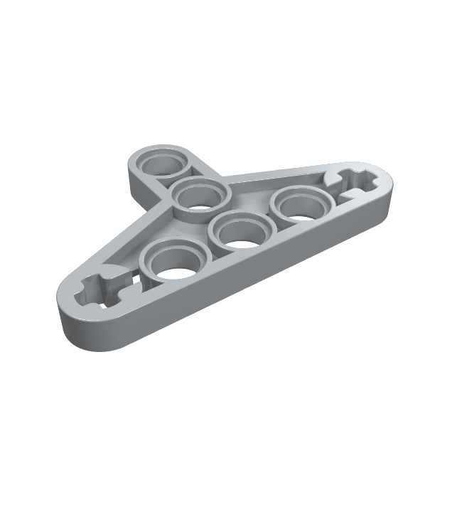LEGO - Technic, hefarm gemodificeerd driehoek dun 3 x 5 met volledige steunpunten (Vintage jaren ’90 onderdeel) - Light Bluish Gray | N
