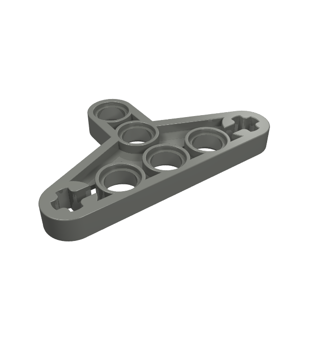 LEGO - Technic, hefarm gemodificeerd driehoek dun 3 x 5 met volledige steunpunten (Vintage jaren ’90 onderdeel) - Dark Bluish Gray | N
