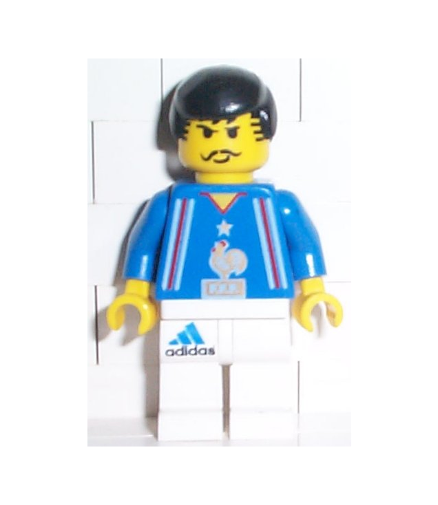 LEGO - Voetbalspeler Frans team, witte benen, speler 3 (Vintage jaren 2000 onderdeel) - | N
