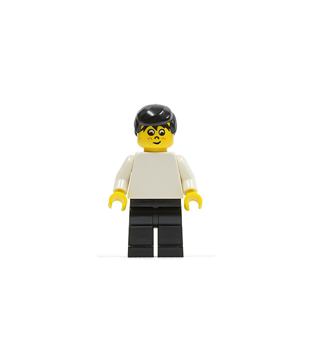LEGO - Voetbalspeler wit/zwart team speler 5 (Vintage jaren 2000 onderdeel) - | N