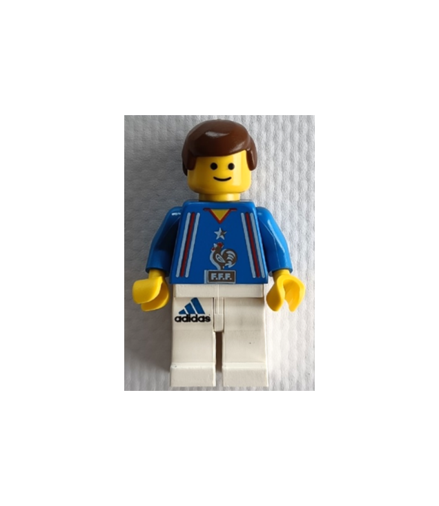 LEGO - Voetbalspeler Frans team, witte benen, speler 6 (Vintage jaren 2000 onderdeel) - | N