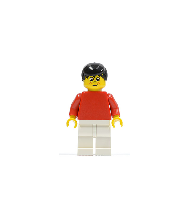 LEGO - Voetbalspeler rood/wit team speler 5 (Vintage jaren 2000 onderdeel) - | N