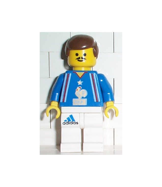 LEGO - Voetbalspeler Frans team, witte benen, speler 5 (Vintage jaren 2000 onderdeel) - | N