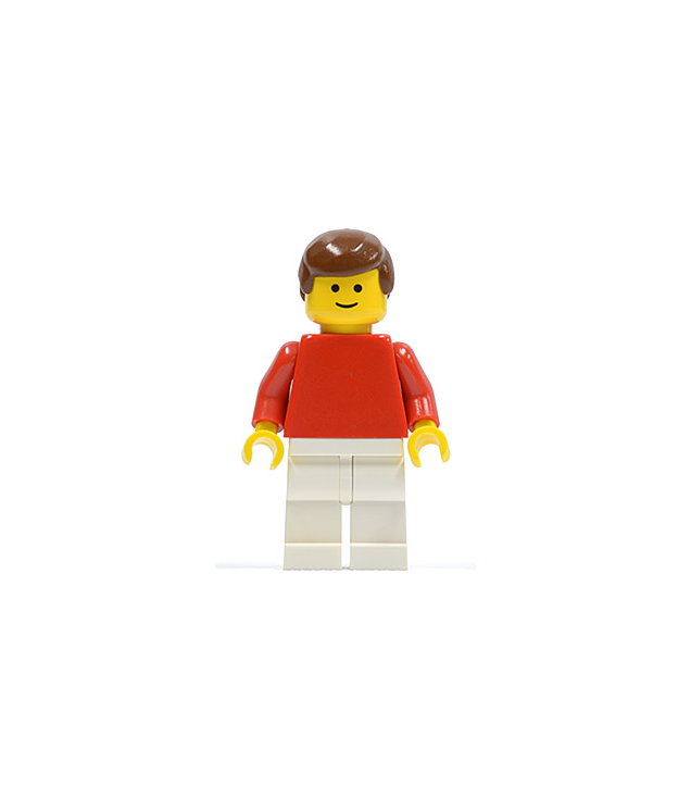 LEGO - Voetbalspeler rood/wit team speler 4 (Vintage jaren 2000 onderdeel) - | N