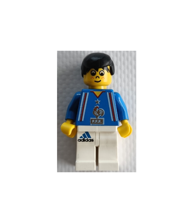 LEGO - Voetbalspeler Frans team, witte benen, speler 7 (Vintage jaren 2000 onderdeel) - | N