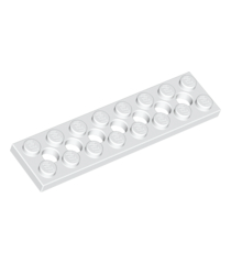 LEGO - Technic, plaat 2 x 8 met 7 gaten (Vintage jaren ’90 onderdeel) - White | N - Thumbnail