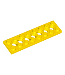 LEGO - Technic, plaat 2 x 8 met 7 gaten (Vintage jaren ’90 onderdeel) - Yellow | N - Thumbnail