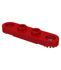 LEGO - Technic, plaat 1 x 4 met getande uiteinden (Vintage jaren ’90 onderdeel) - Red | N - Thumbnail