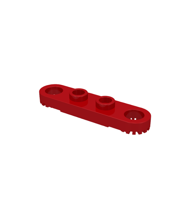 LEGO - Technic, plaat 1 x 4 met getande uiteinden (Vintage jaren ’90 onderdeel) - Red | N