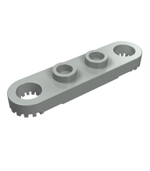 LEGO - Technic, plaat 1 x 4 met getande uiteinden (Vintage jaren ’90 onderdeel) - Light Gray | N - Thumbnail