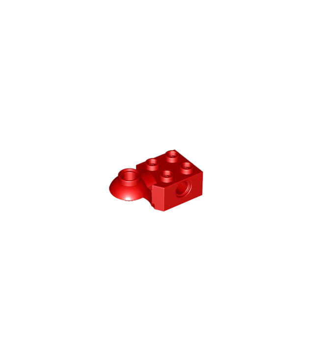 LEGO - Technic, steen gemodificeerd 2 x 2 met pen-gat en halve draaikogel horizontaal - Red | N