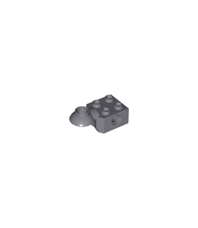 LEGO - Technic, steen gemodificeerd 2 x 2 met pen-gat en halve draaikogel horizontaal - Dark Bluish Gray | N