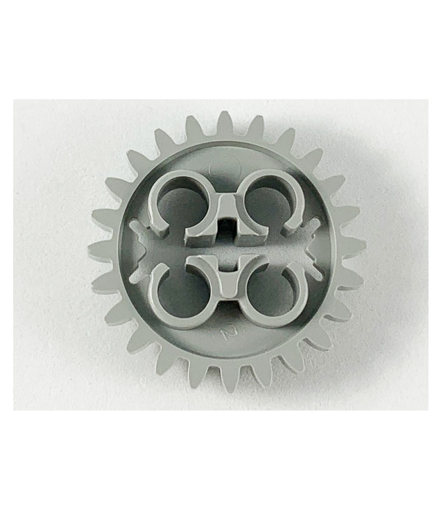 LEGO - Technic, tandwiel 24-tands met 3 as-gaten (Vintage jaren ’90 onderdeel) - Light Gray | N