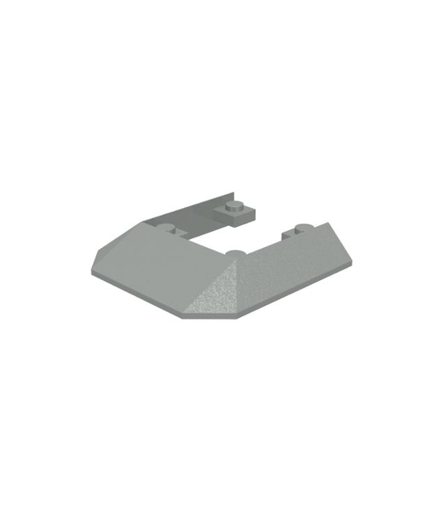 LEGO - Wig 6 x 6 met uitsparing (treindak) (Vintage jaren ’90 onderdeel) - Light Gray | N