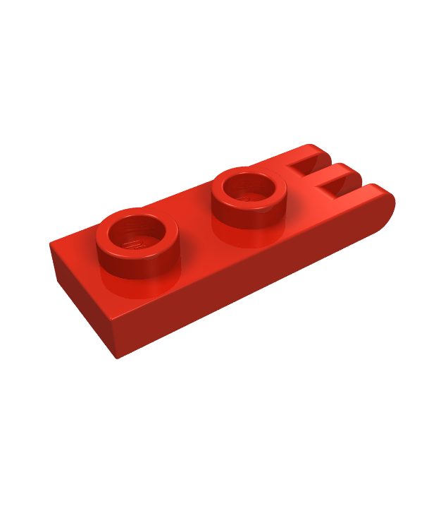 LEGO - Scharnierplaat 1 x 2 met 3 vingers aan uiteinde – holle noppen (Vintage jaren ’90 onderdeel) - Red | N