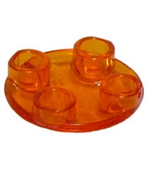 LEGO - Plaat, rond 2 x 2 met afgeronde onderkant (bootnop) - Trans-Orange | N - Thumbnail