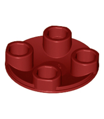 LEGO - Plaat, rond 2 x 2 met afgeronde onderkant (bootnop) - Dark Red | N - Thumbnail