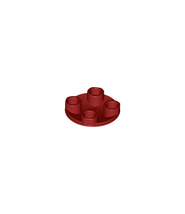 LEGO - Plaat, rond 2 x 2 met afgeronde onderkant (bootnop) - Dark Red | N