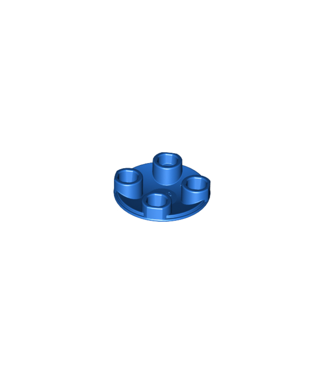 LEGO - Plaat, rond 2 x 2 met afgeronde onderkant (bootnop) - Blue | N