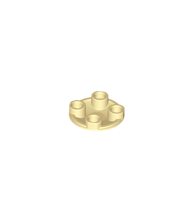 LEGO - Plaat, rond 2 x 2 met afgeronde onderkant (bootnop) - Tan | N