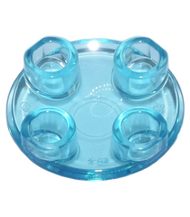 LEGO - Plaat, rond 2 x 2 met afgeronde onderkant (bootnop) - Trans-Light Blue | N - Thumbnail