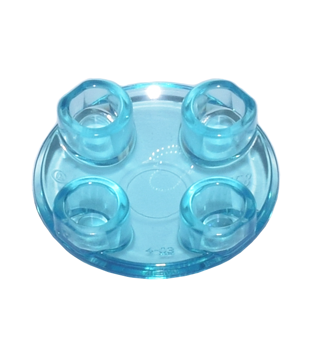 LEGO - Plaat, rond 2 x 2 met afgeronde onderkant (bootnop) - Trans-Light Blue | N