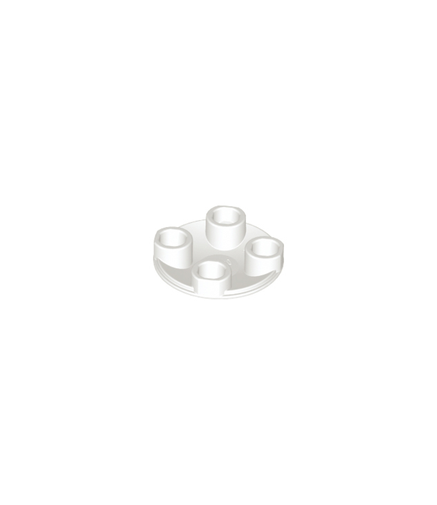 LEGO - Plaat, rond 2 x 2 met afgeronde onderkant (bootnop) - White | N