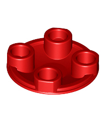LEGO - Plaat, rond 2 x 2 met afgeronde onderkant (bootnop) - Red | N - Thumbnail