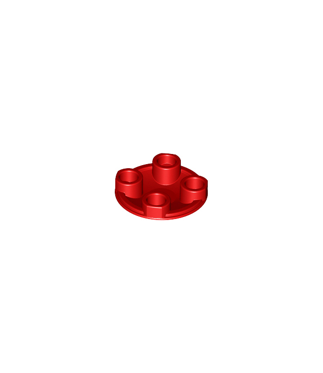 LEGO - Plaat, rond 2 x 2 met afgeronde onderkant (bootnop) - Red | N