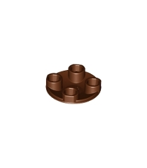 LEGO - Plaat, rond 2 x 2 met afgeronde onderkant (bootnop) - Reddish Brown | N - Thumbnail