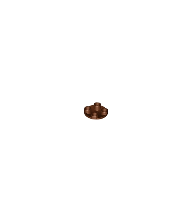 LEGO - Plaat, rond 2 x 2 met afgeronde onderkant (bootnop) - Reddish Brown | N