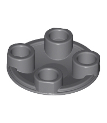 LEGO - Plaat, rond 2 x 2 met afgeronde onderkant (bootnop) - Dark Bluish Gray | N - Thumbnail