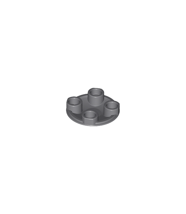 LEGO - Plaat, rond 2 x 2 met afgeronde onderkant (bootnop) - Dark Bluish Gray | N