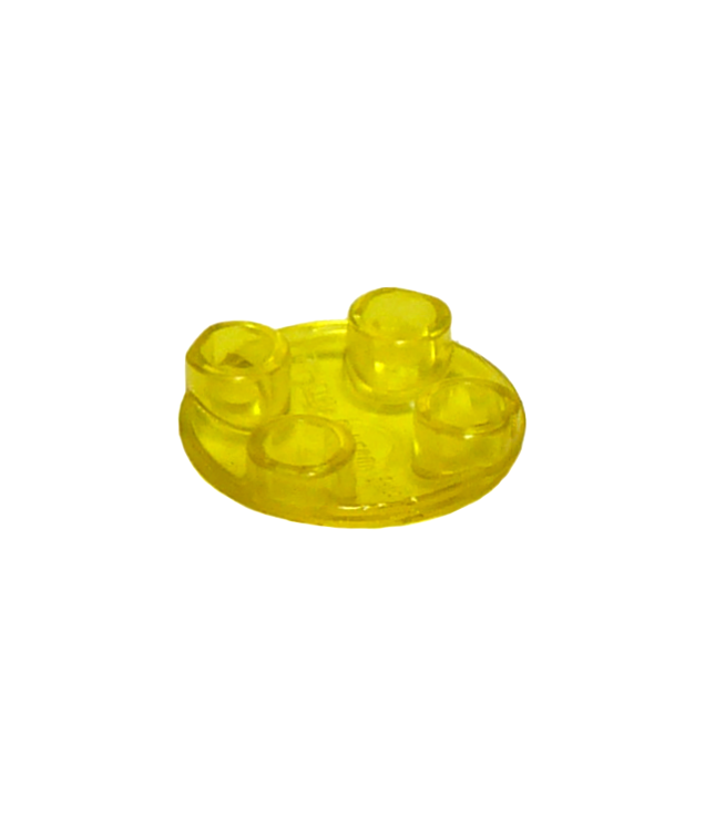 LEGO - Plaat, rond 2 x 2 met afgeronde onderkant (bootnop) - Trans-Yellow | N