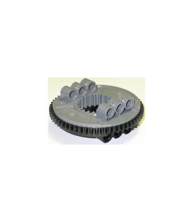 LEGO - Technic, draaischijf 56-tands met zwarte bovenkant (48452 / 48168) (Vintage jaren 2000 onderdeel) - Dark Bluish Gray | N