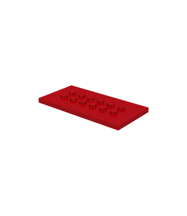 LEGO - Plaat, gemodificeerd 4 x 8 met noppen in het midden (Vintage jaren ’90 onderdeel) - Red | N