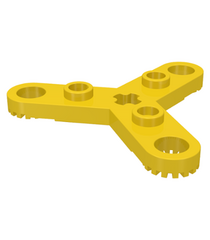 LEGO - Technic, rotorplaat 3-bladig met getande uiteinden en 3 noppen (propeller) (Vintage jaren ’90 onderdeel) - Yellow | N - Thumbnail