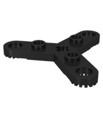 LEGO - Technic, rotorplaat 3-bladig met getande uiteinden en 3 noppen (propeller) (Vintage jaren ’90 onderdeel) - Black | N - Thumbnail