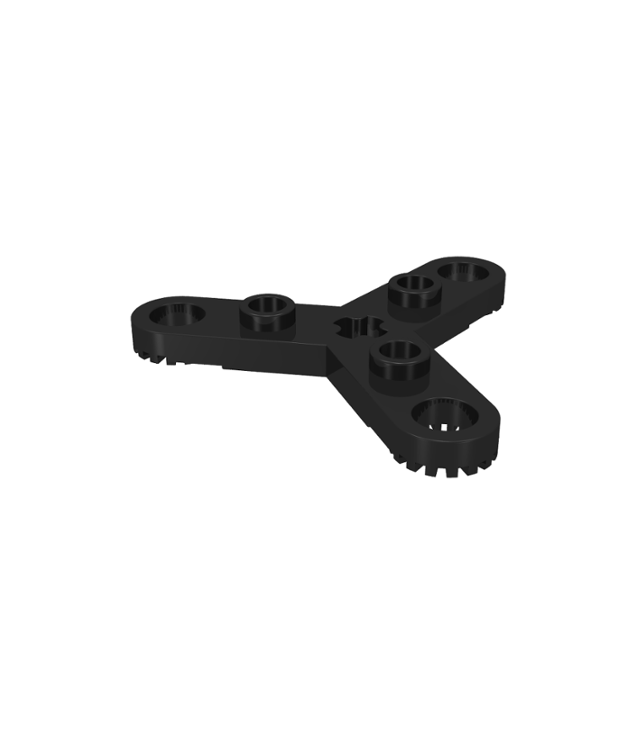 LEGO - Technic, rotorplaat 3-bladig met getande uiteinden en 3 noppen (propeller) (Vintage jaren ’90 onderdeel) - Black | N