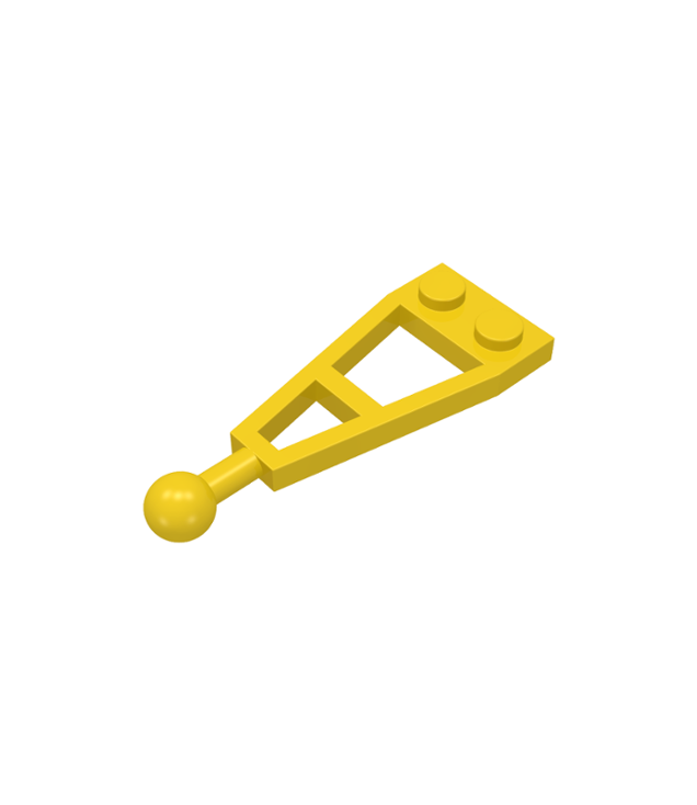 LEGO - Plaat, gemodificeerd 1 x 2 met lange trekbal (Vintage jaren ’90 onderdeel) - Yellow | N