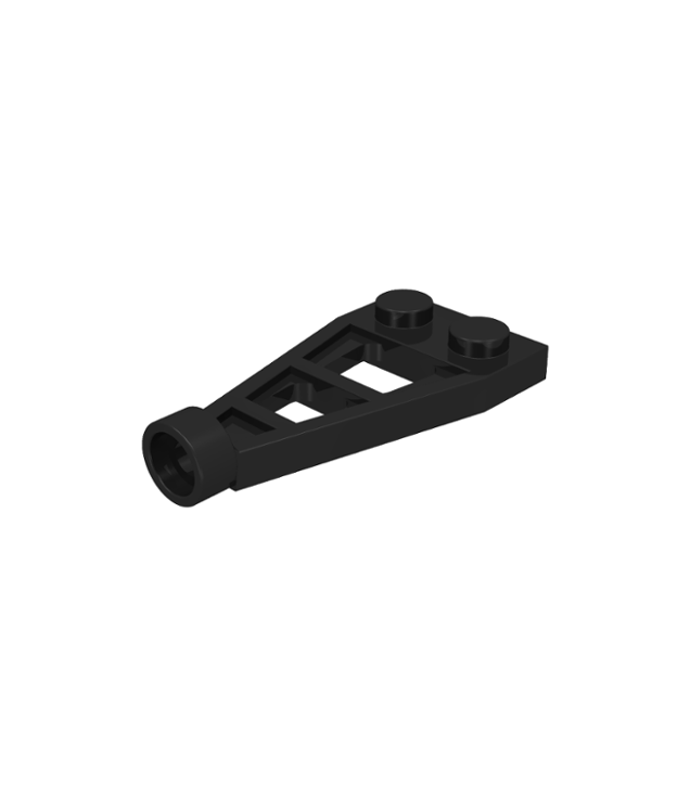 LEGO - Plaat, gemodificeerd 1 x 2 met lange nophouder (ruimtevleugel) (Vintage jaren ’90 onderdeel) - Black | N
