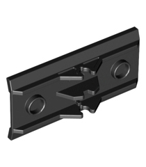 LEGO - Voertuig, spoiler / ploegblad 6 x 3 met scharnier (Vintage jaren ’90 onderdeel) - Black | N - Thumbnail