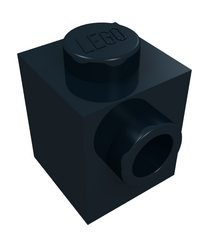 LEGO - Steen, gemodificeerd 1 x 1 met nop aan zijkant - Black | N - Thumbnail