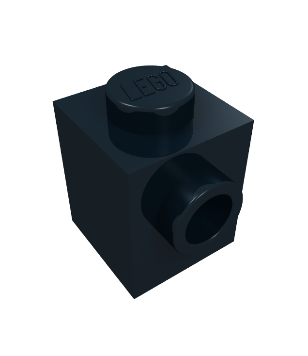 LEGO - Steen, gemodificeerd 1 x 1 met nop aan zijkant - Black | N